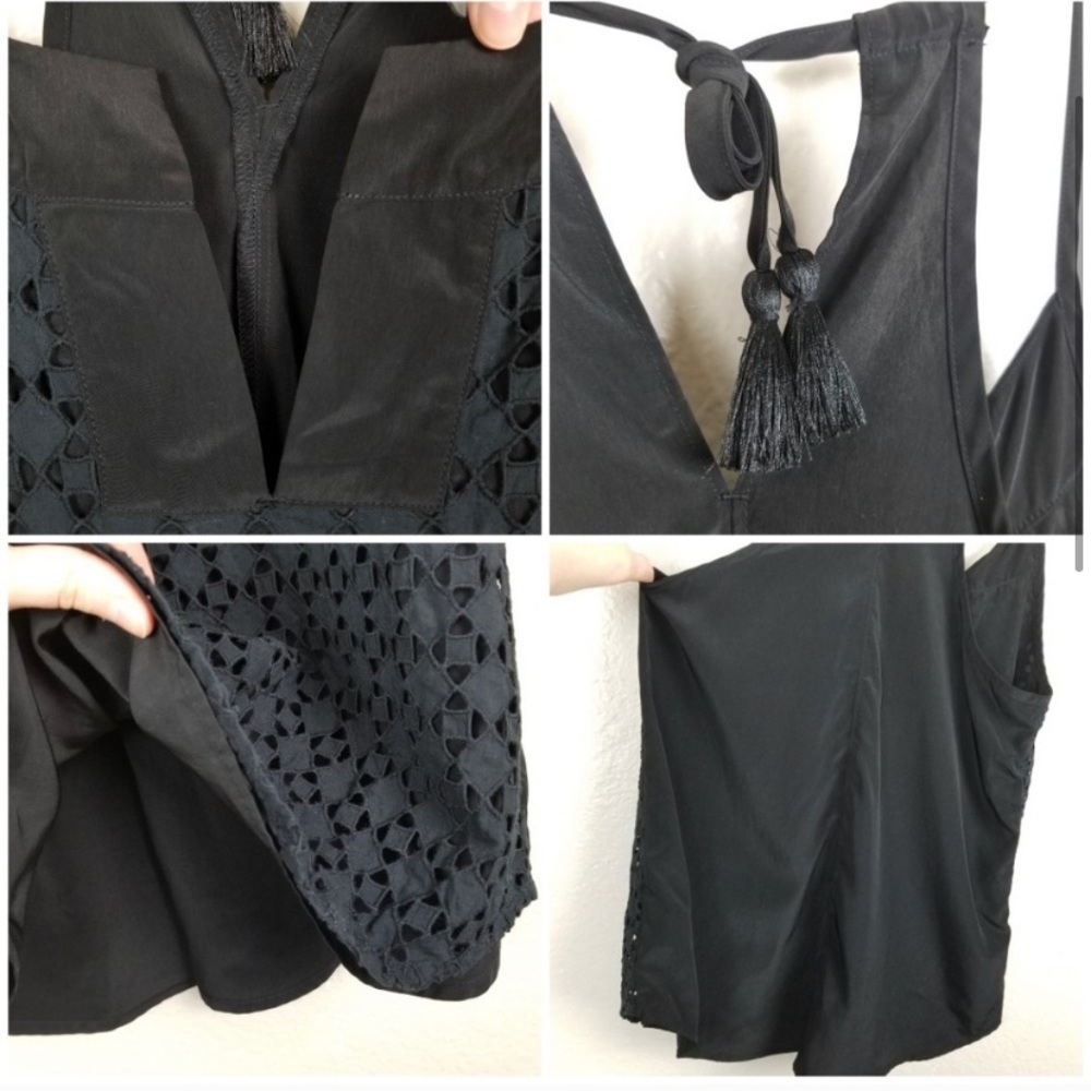 Athleta Eyelet Dunes Tank Top Black XS - Picture 4 of 6